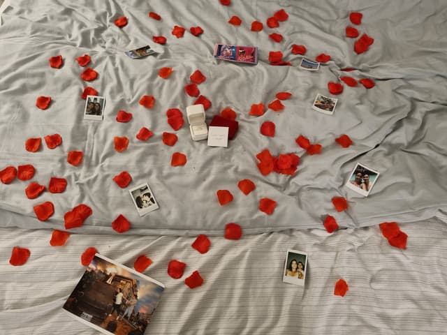 Uma foto do quarto onde Gabriel preparou uma surpresa para Ethyene